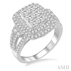 1 7/8 Ctw Diamond Lovebright Ring in 14K White Gold