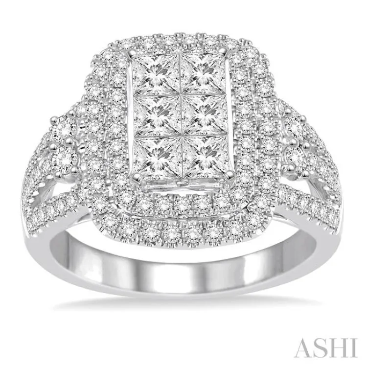 1 7/8 Ctw Diamond Lovebright Ring in 14K White Gold