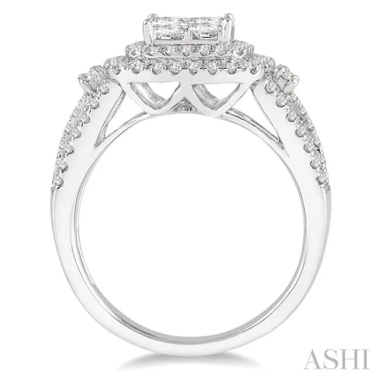 1 7/8 Ctw Diamond Lovebright Ring in 14K White Gold