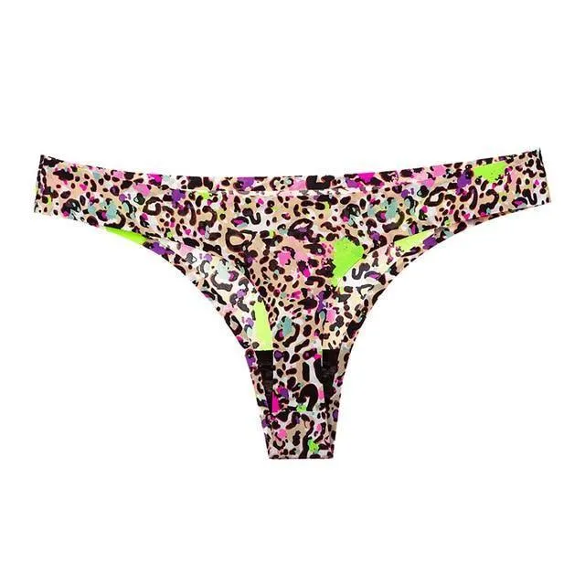 1 Pc Thong Leopard T-back Soft G-string Seamless Underwear Panties