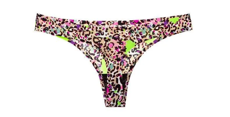 1 Pc Thong Leopard T-back Soft G-string Seamless Underwear Panties