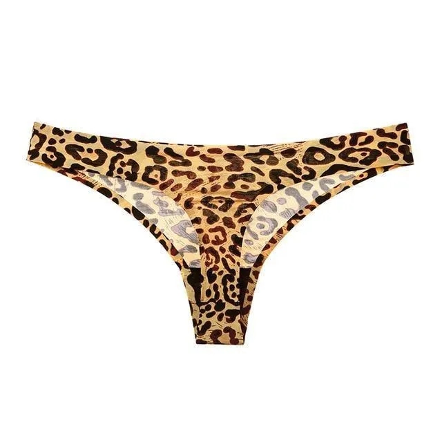 1 Pc Thong Leopard T-back Soft G-string Seamless Underwear Panties