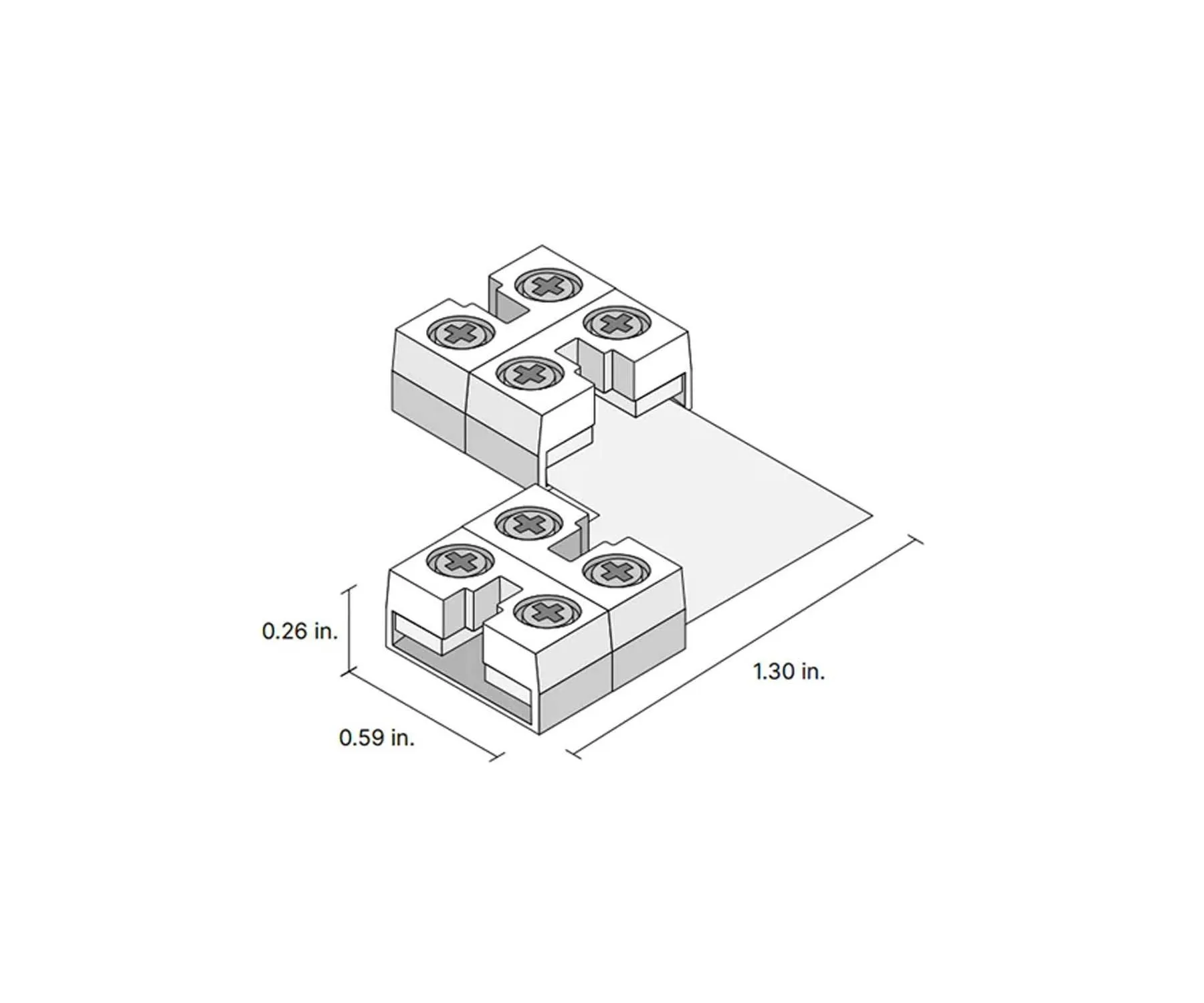 12mm 90 Degree Tape to Tape Terminal Block Connector for Valent X Strip Lights