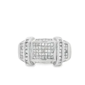 14K White Gold Diamond 1.00ct. Invisible Set Fashion Ring