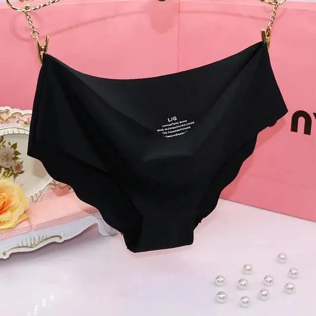 1PC Sexy Seamless Briefs Ultra-thin Traceless Trimming Ruffles Soft Underwear Women's Panties