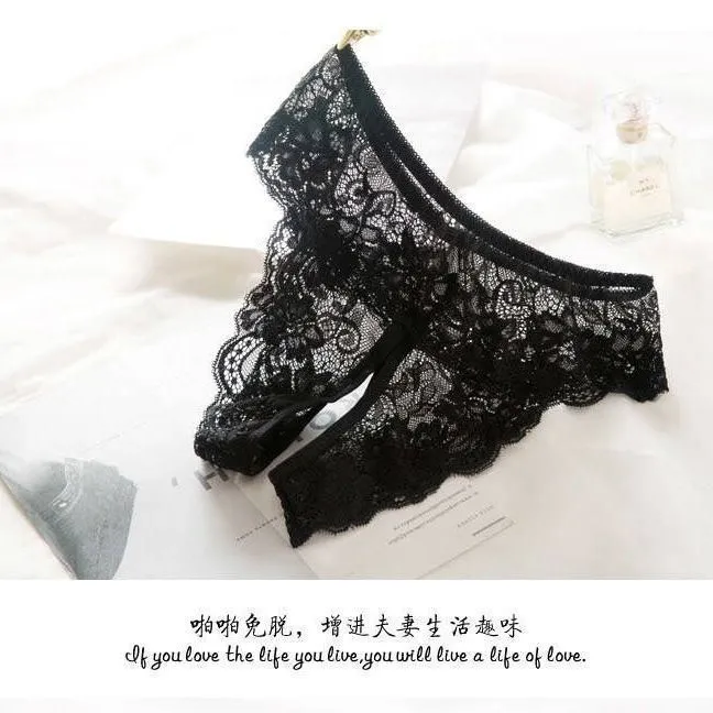 2 Pack Couple's Easy To Wear And Take Off Underwear T Back Female Regret Temptation Large Size 200kg Lace Massage