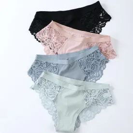 3 Pack Briefs Lace Panties Underwear Lingerie  Floral Underpants Undies