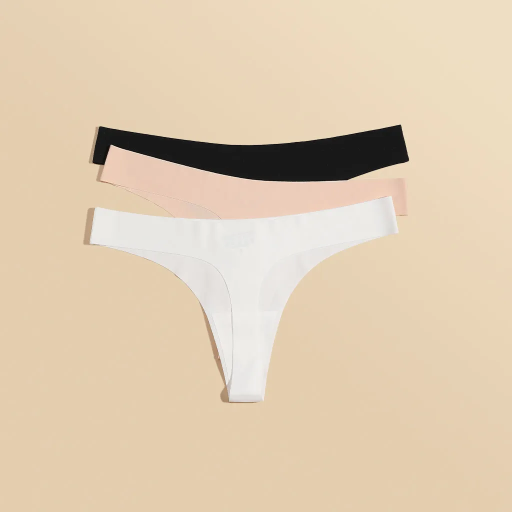 3 Pack Seamless Panties - Hipster Thongs