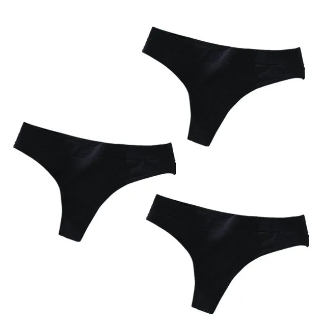 3 pack Thong Panties String Underwear Briefs Sexy Lingerie Pants Intimate Ladies Low-Rise G-String