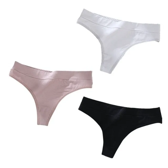 3 pack Thong Panties String Underwear Briefs Sexy Lingerie Pants Intimate Ladies Low-Rise G-String