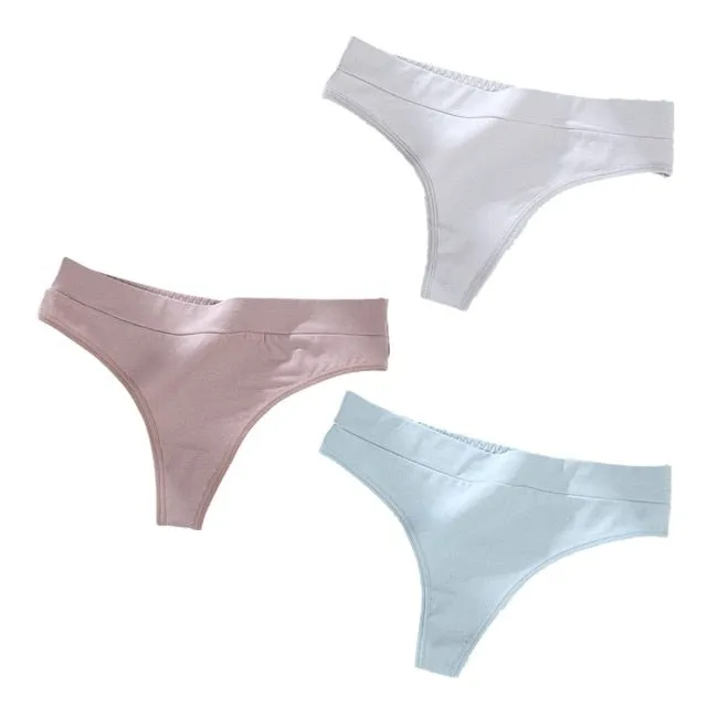 3 pack Thong Panties String Underwear Briefs Sexy Lingerie Pants Intimate Ladies Low-Rise G-String