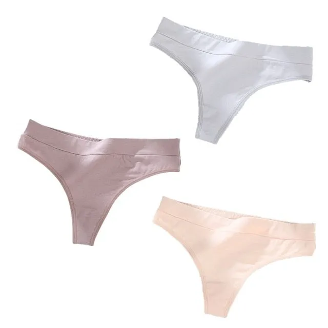 3 pack Thong Panties String Underwear Briefs Sexy Lingerie Pants Intimate Ladies Low-Rise G-String