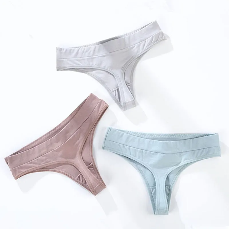 3 pack Thong Panties String Underwear Briefs Sexy Lingerie Pants Intimate Ladies Low-Rise G-String