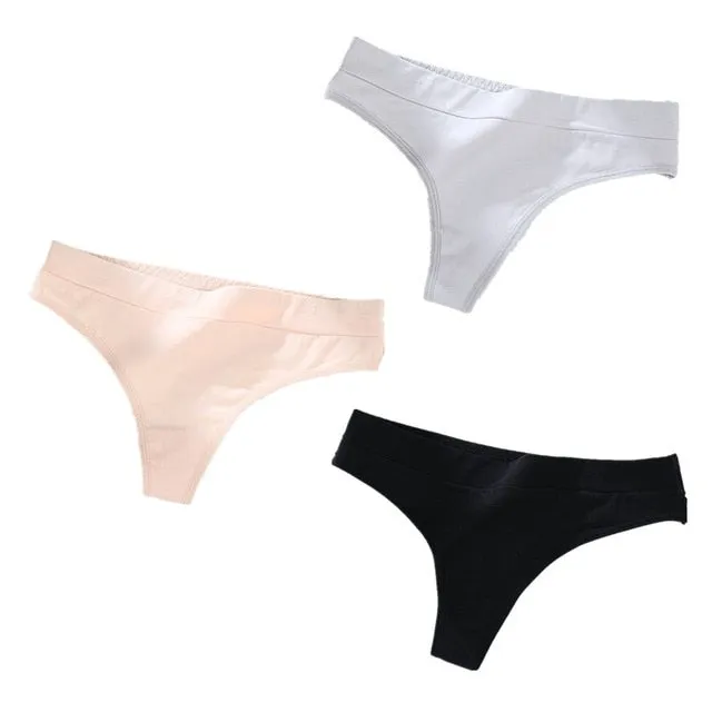 3 pack Thong Panties String Underwear Briefs Sexy Lingerie Pants Intimate Ladies Low-Rise G-String