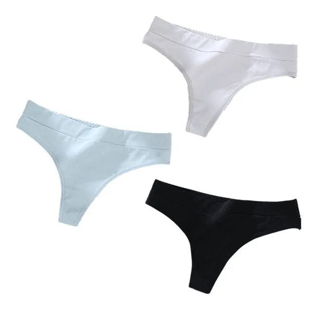 3 pack Thong Panties String Underwear Briefs Sexy Lingerie Pants Intimate Ladies Low-Rise G-String