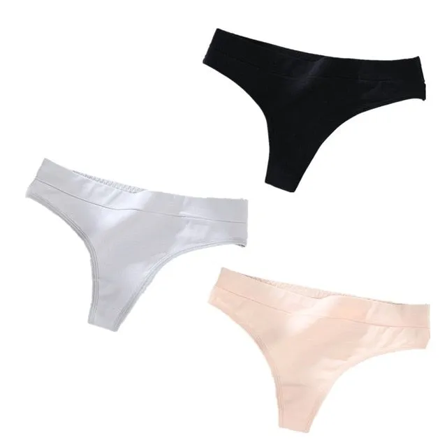 3 pack Thong Panties String Underwear Briefs Sexy Lingerie Pants Intimate Ladies Low-Rise G-String