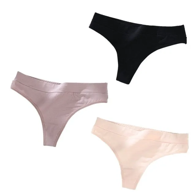 3 pack Thong Panties String Underwear Briefs Sexy Lingerie Pants Intimate Ladies Low-Rise G-String