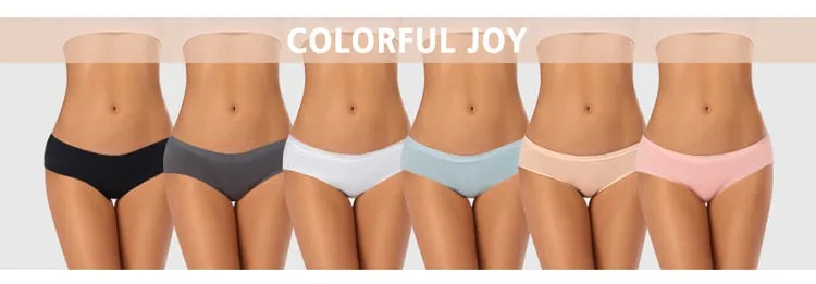 3 Pack Women's Panties Cotton Underwear Solid Color Briefs Girls Low-Rise Soft Panty Underpants Lingerie