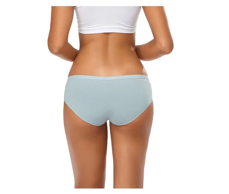 3 Pack Women's Panties Cotton Underwear Solid Color Briefs Girls Low-Rise Soft Panty Underpants Lingerie