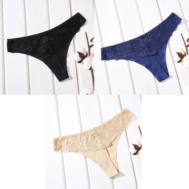 3 Piece Sexy Seamless Cotton G-string Sexy Seamless Thong Underwear Panties