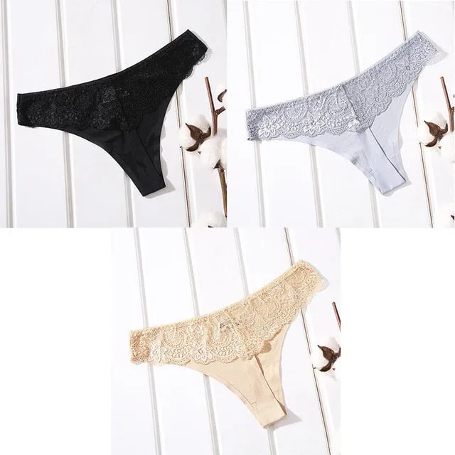 3 Piece Sexy Seamless Cotton G-string Sexy Seamless Thong Underwear Panties