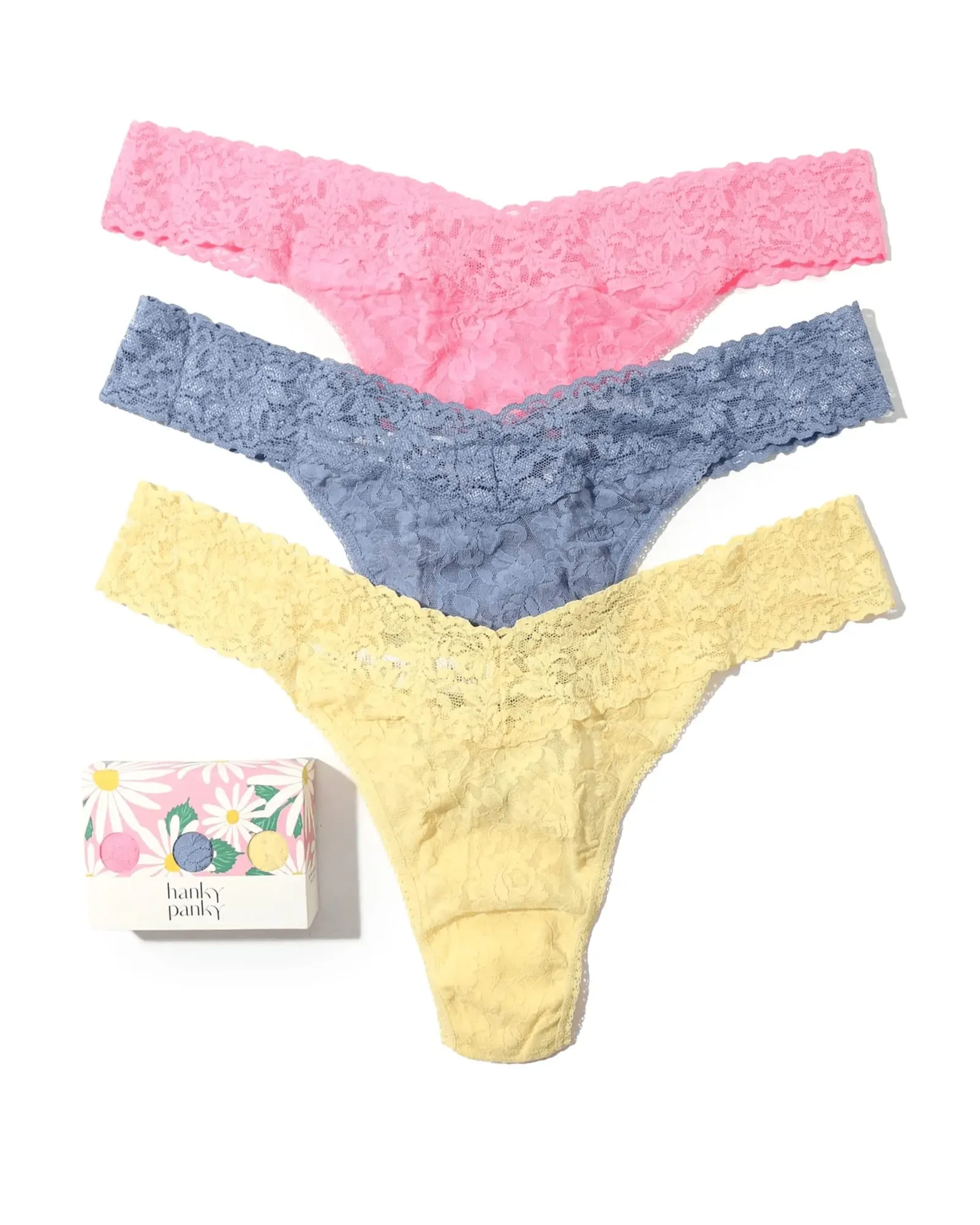 3PACK SIGNATURE LACE PLUS THONG | PCBU-PEACH FIZZ/CHAMBRAY/BUTTERCUP