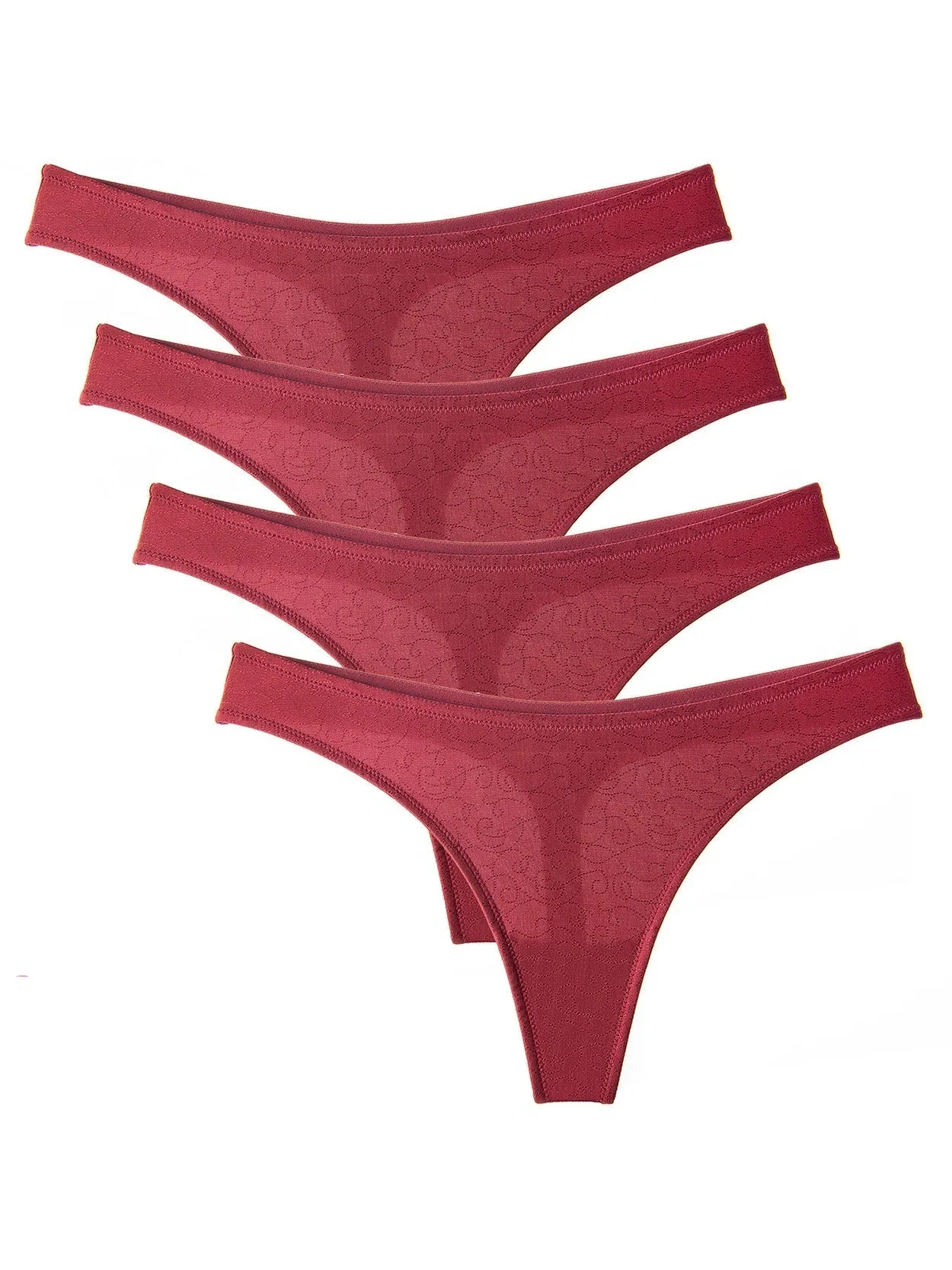 4 Pack Sexy Seamless Panties Red