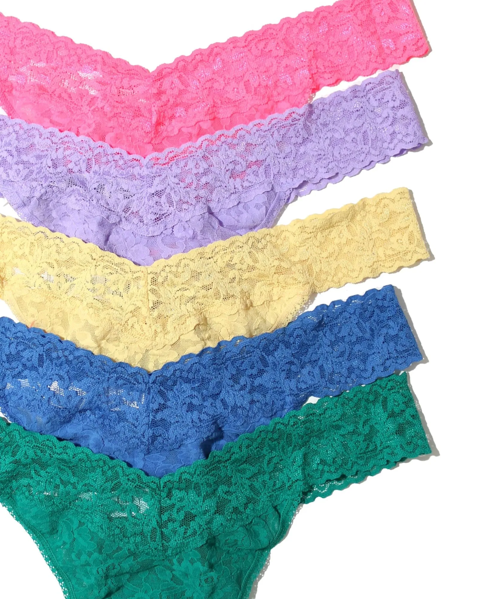 5PACK SIGNATURE LACE PLUS THONG | SZHB-SIZZLE PINK/HYACINTH/BUTTERCUP/SEA BLUE/SO JADED