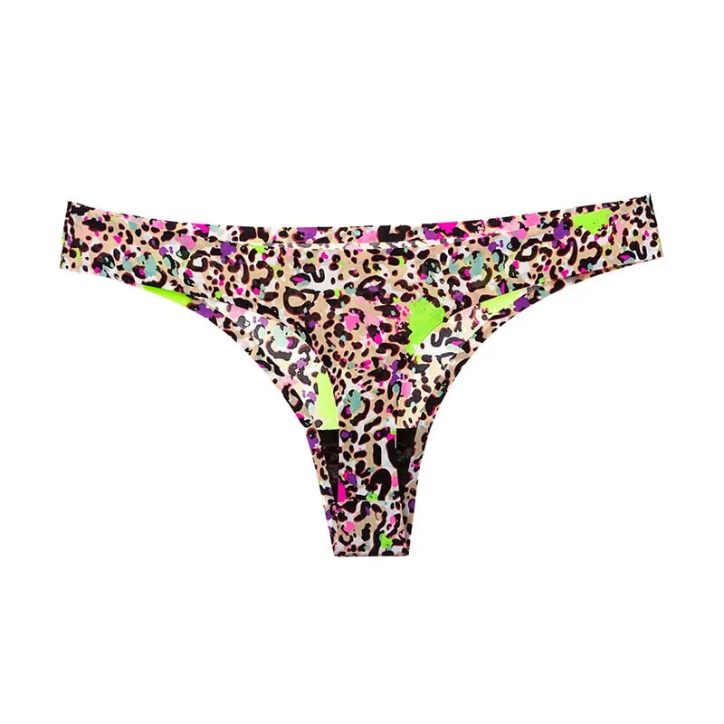 7 Pack Leopard Pint Underwear Panties T-back Soft G-string Sports Seamless Print Foral Thongs