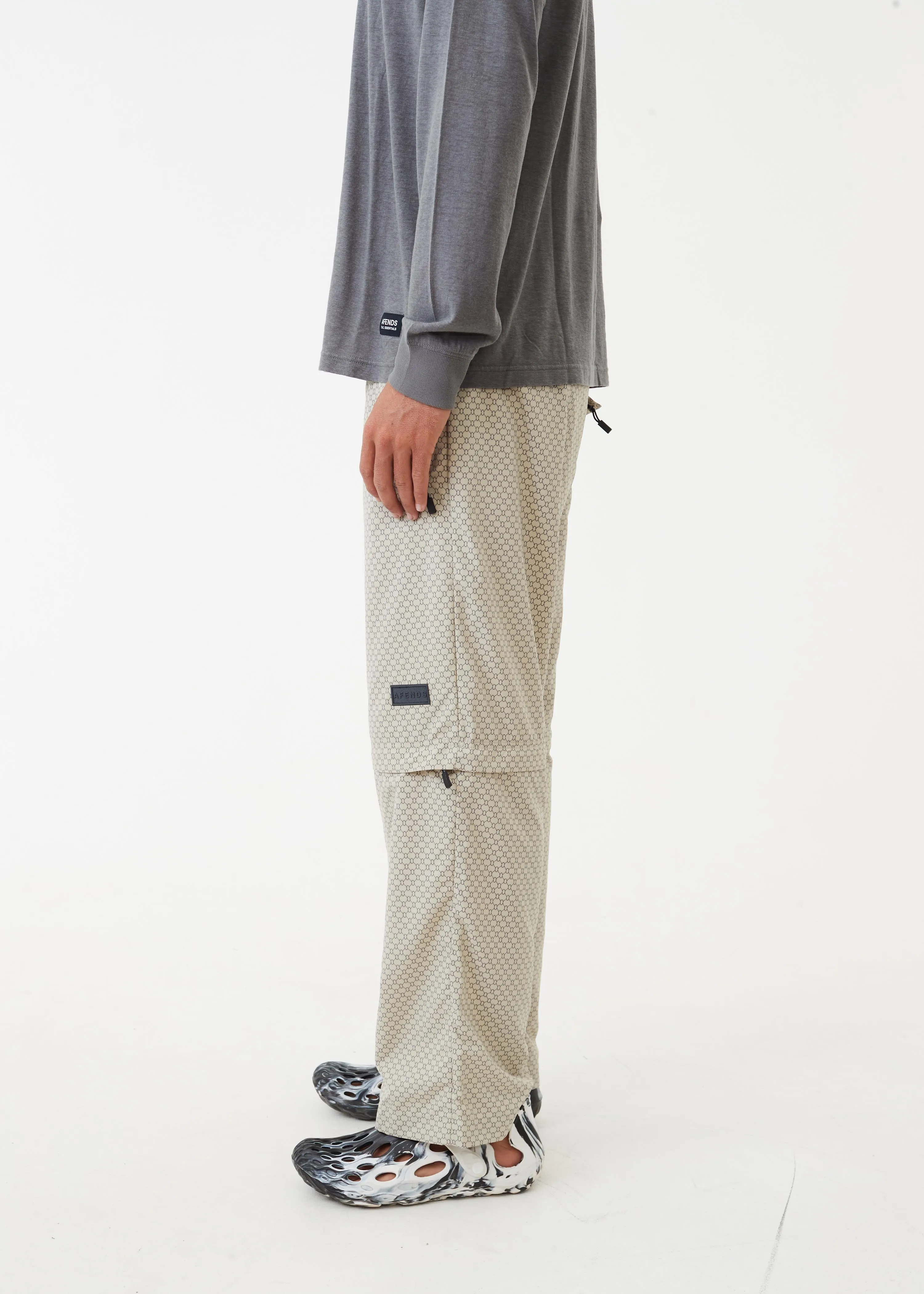 AFENDS Unisex Anthology - Unisex Nylon Zip Off Pants - Cement