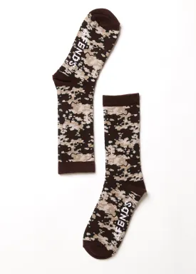 AFENDS Unisex Jungle - Crew Socks - Earth Camo