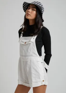 Afends Womens Bri - Hemp Overalls - White