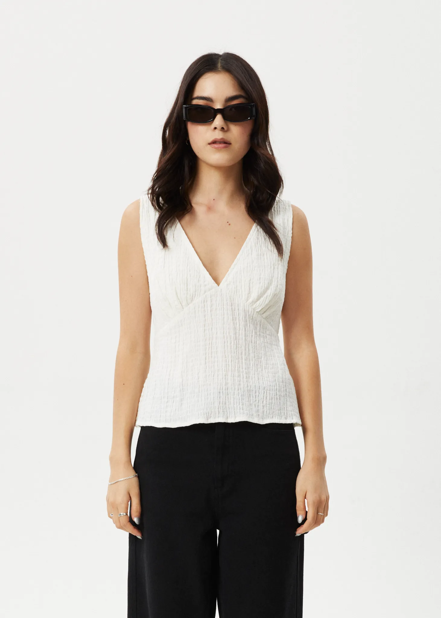 AFENDS Womens Focus - Sleeveless Top - White