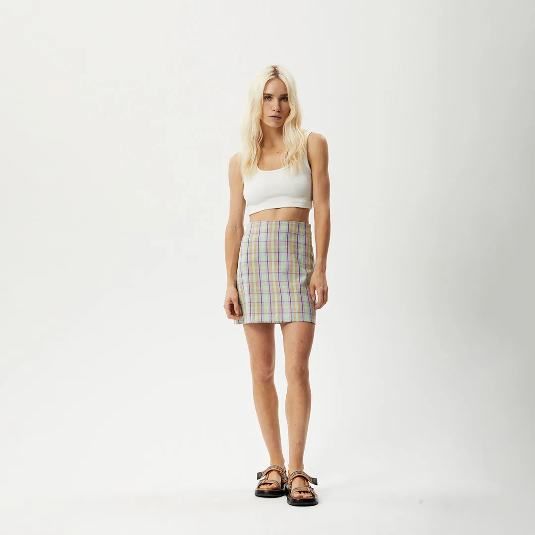 AFENDS Womens Kali - Mini Skirt - Pistachio Check