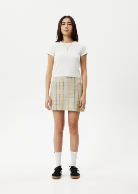 AFENDS Womens Kali - Mini Skirt - Pistachio Check