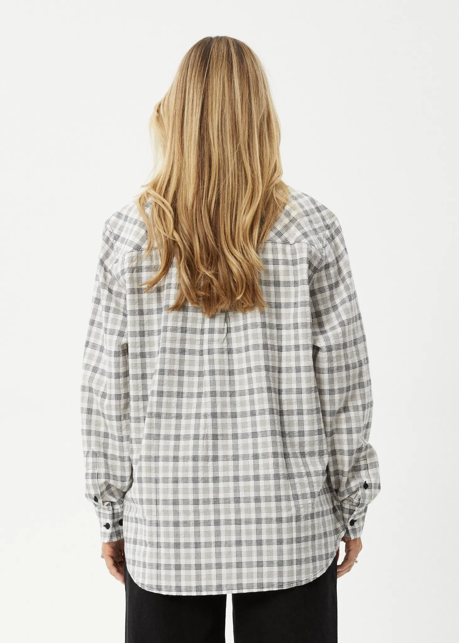 AFENDS Womens Leo - Check Shirt - Black / White