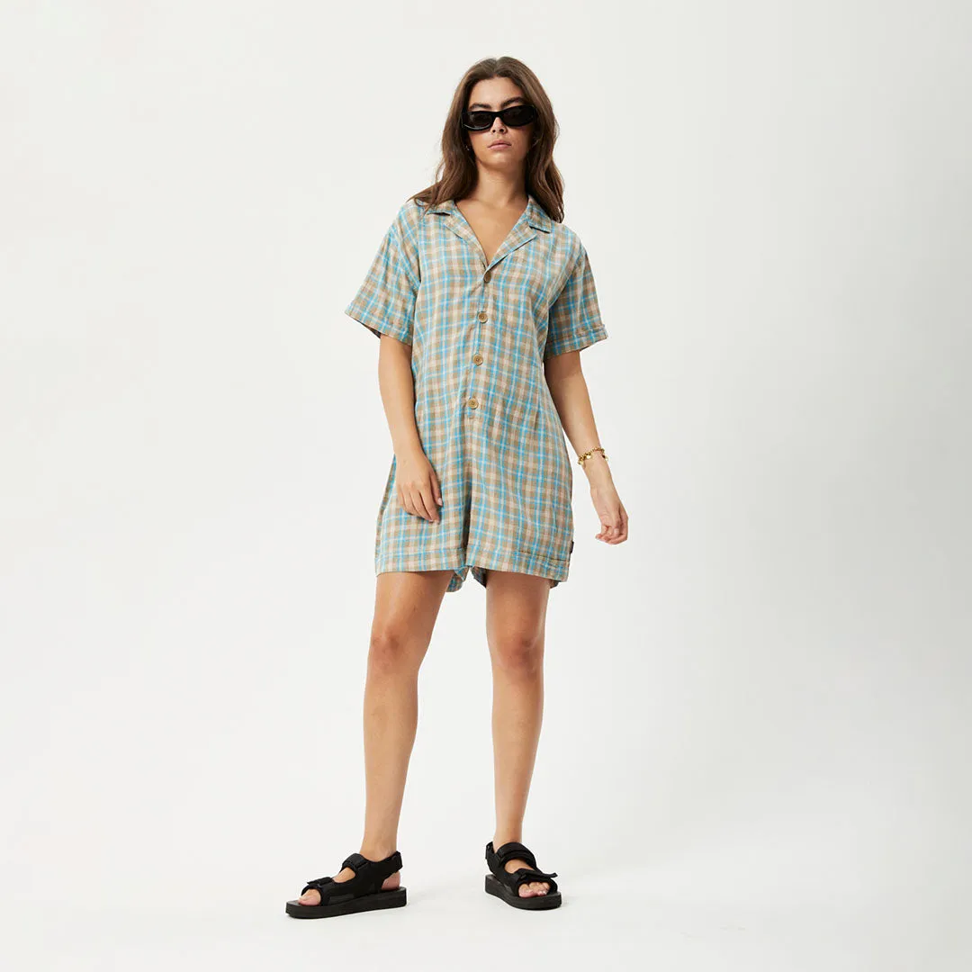 AFENDS Womens Millie Kokomo - Playsuit - Tan Check