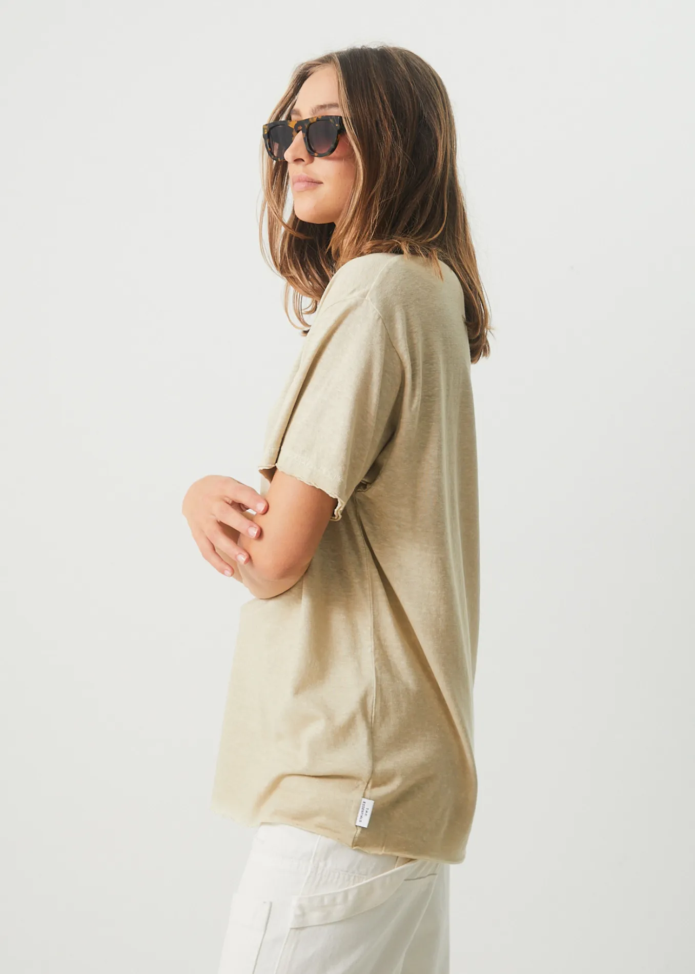 AFENDS Womens Slay - Oversized Tee - Cement