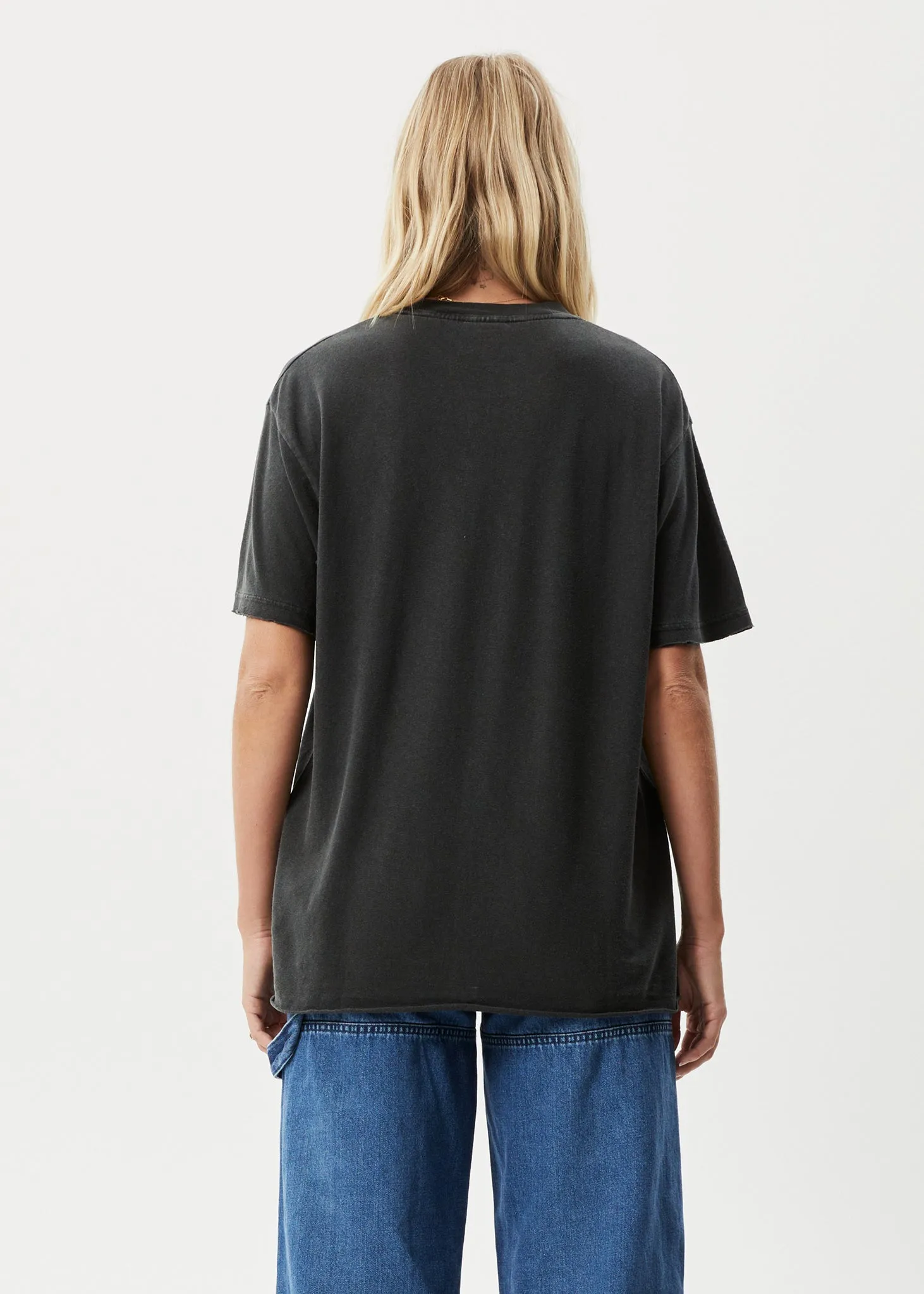 AFENDS Womens Slay - Oversized Tee - Stone Black