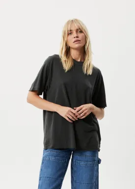 AFENDS Womens Slay - Oversized Tee - Stone Black