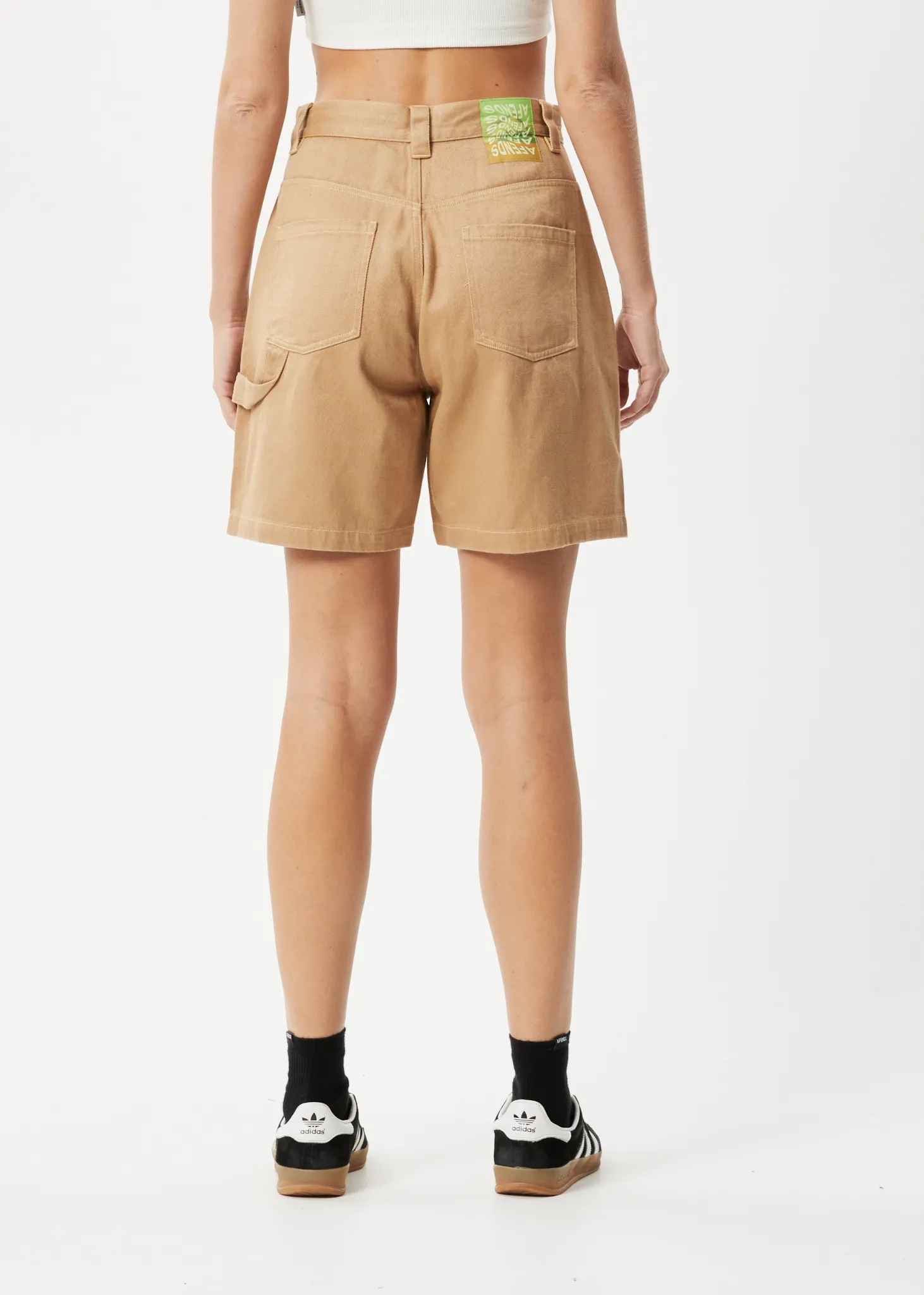 AFENDS Womens Sleepy Hollow Emilie - Twill Carpenter Shorts - Tan