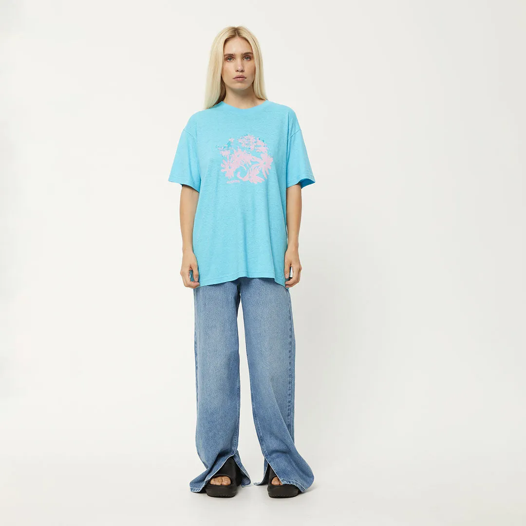 AFENDS Womens Vise Slay - Oversized Graphic T-Shirt - Vivid Blue