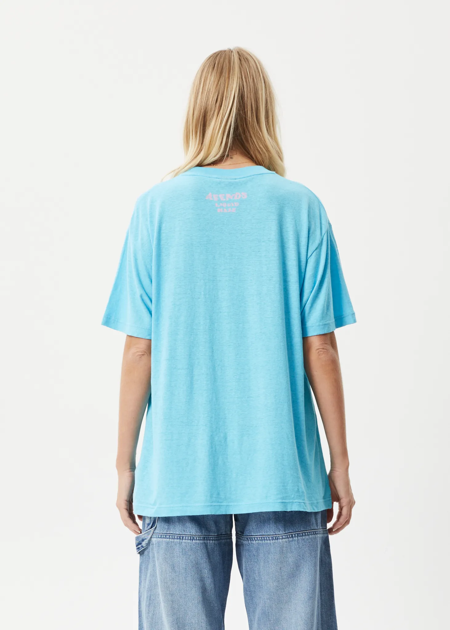 AFENDS Womens Vise Slay - Oversized Graphic T-Shirt - Vivid Blue