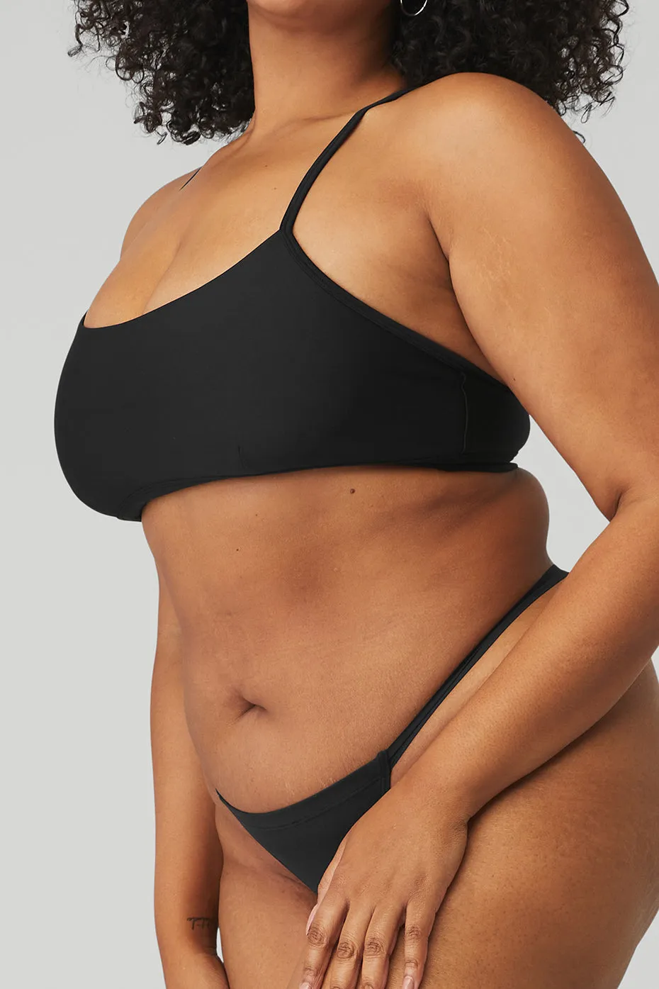 Airbrush Invisible String Thong - Black