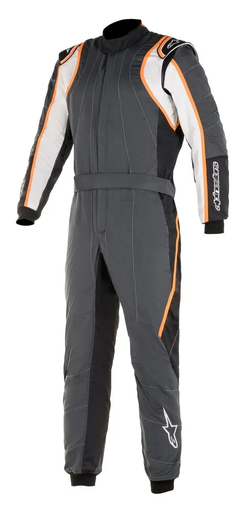 ALPINESTARS 3355020_1424_56 GP RACE v2 Racing suit, FIA 8856-2018, grey/white/orange, Size 56