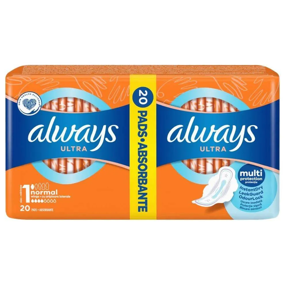 Always Classic Normal with Wings Size 1, 20 Pads