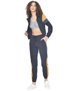 AmericanElm Women's Navy Blue Stretchable Stylish Tracksuits