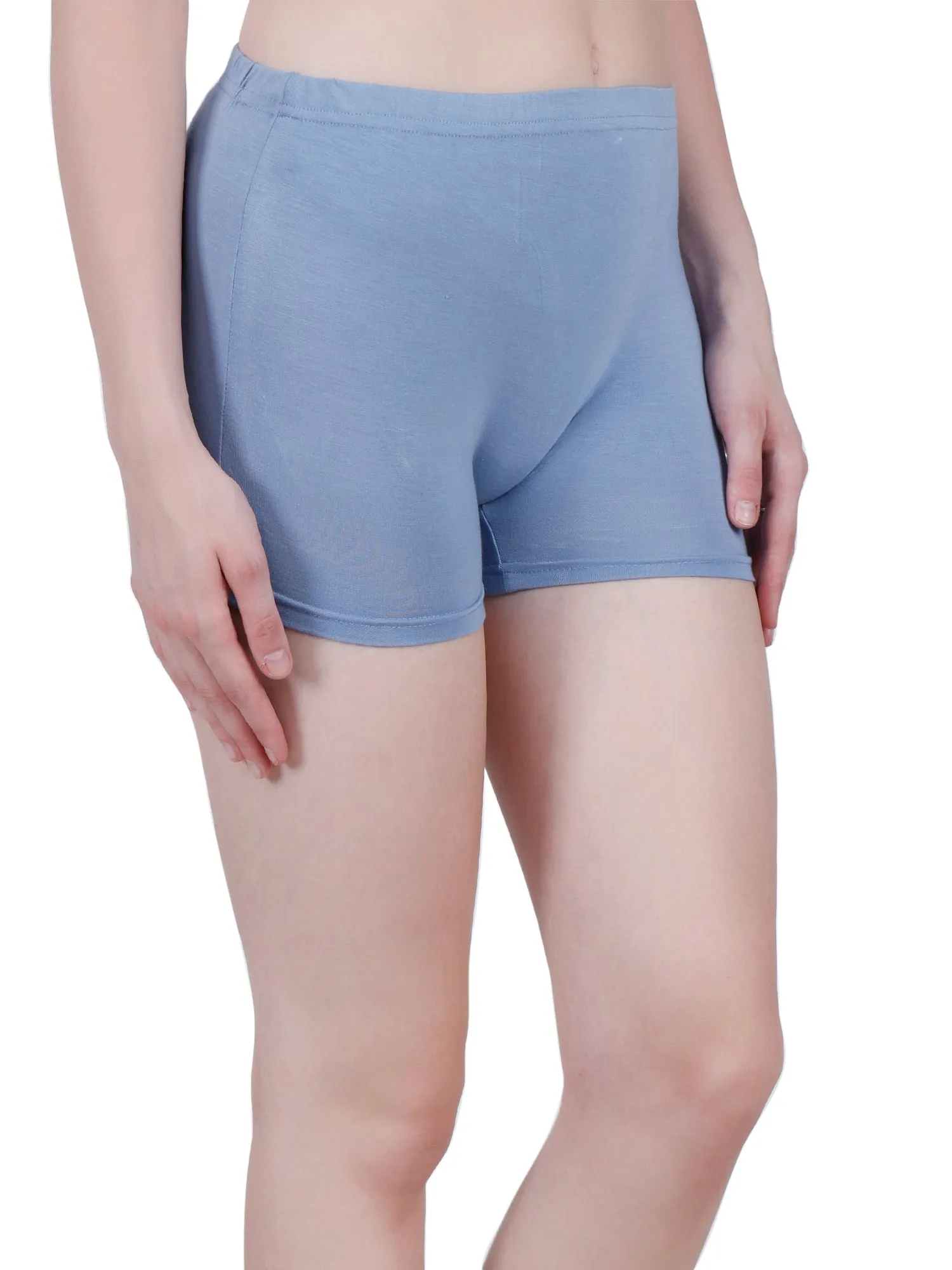 Bamboo Fabric Mid Rise Shorts | Peach & Blue | Pack Of 2