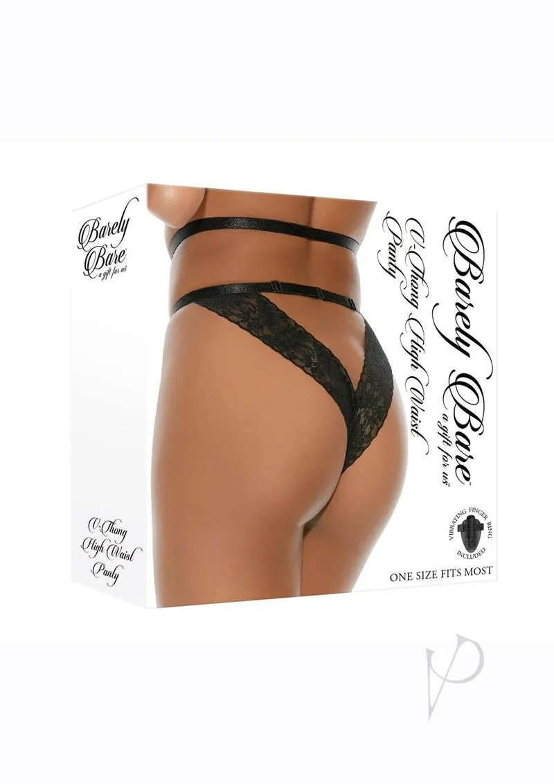 Barely B V Thong High Waist Blk Os(disc)