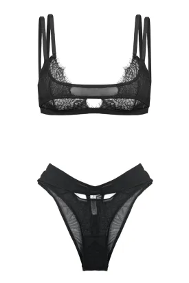 BLACK AVA BRA AND BLACK GEMMA BRIEF